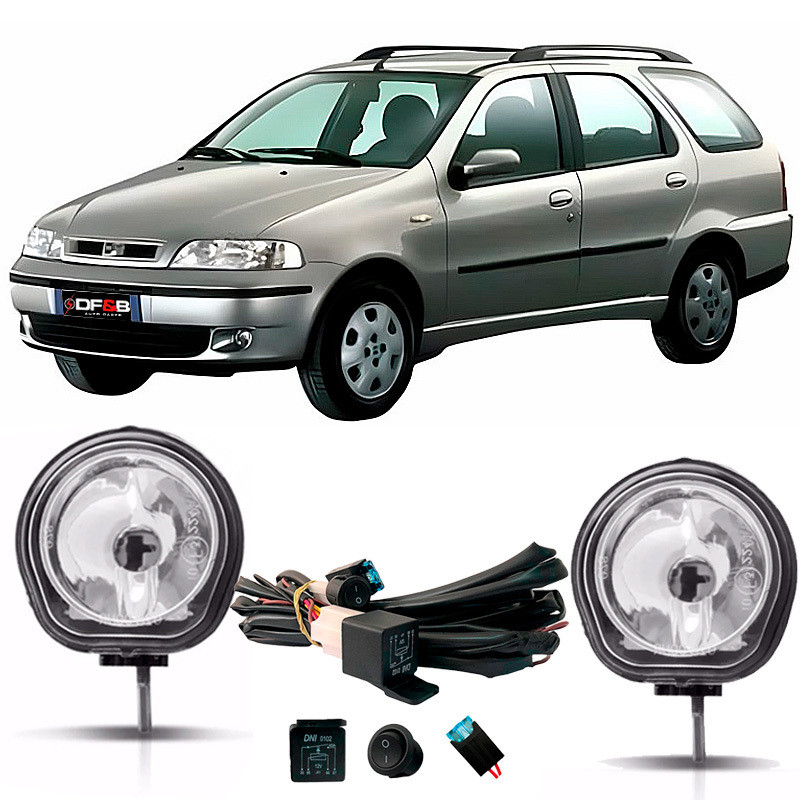 Kit Farol Milha Fiat Palio Weekend 2001 2002 A 2007 C/botão