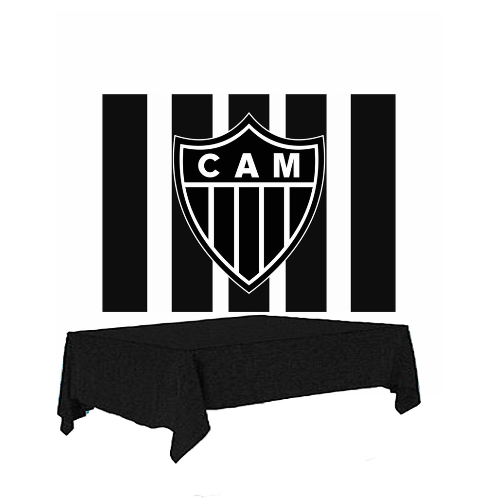 Kit festa Atlético Mineiro Decoração Aniversá Toalha+Painel cor viva