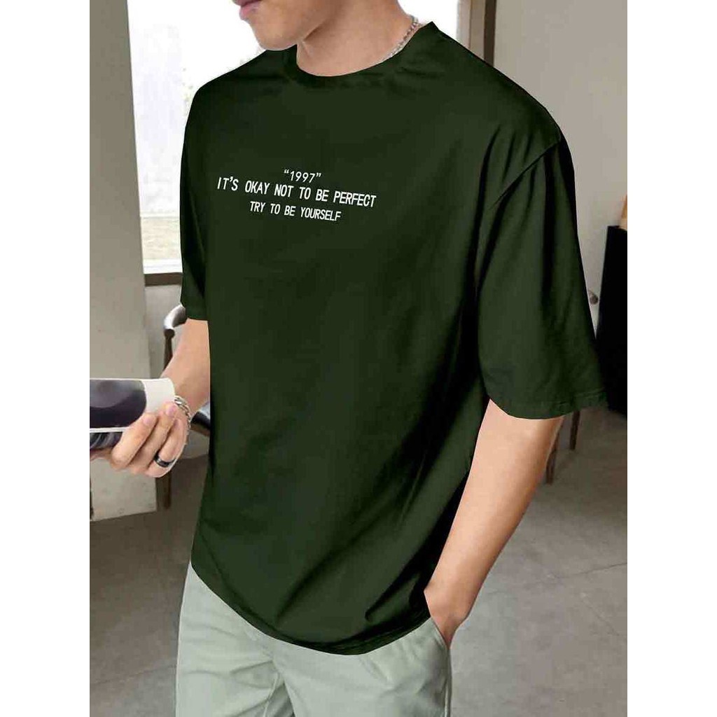 Blusa 1997 Masculina T Shirt Its Okay Not To Be Perfect Try To Be Yourself Camiseta Oversized