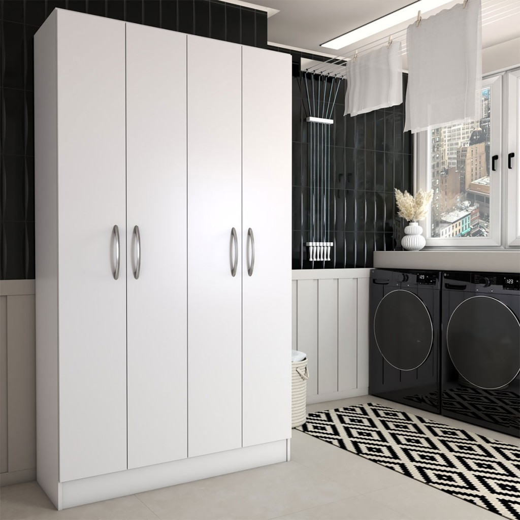 Armário Multiuso Armazém 4 Portas 8 Prateleiras - Home & Living