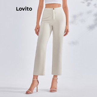 Lovito Calça Elegante Básica para Mulheres LBE03075 (Alperce)