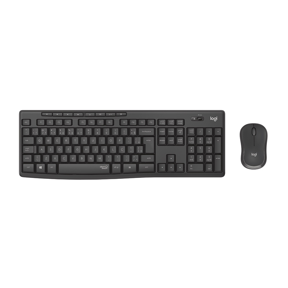 Combo Teclado E Mouse Sem Fio Mk295 Layout Preto Logitech