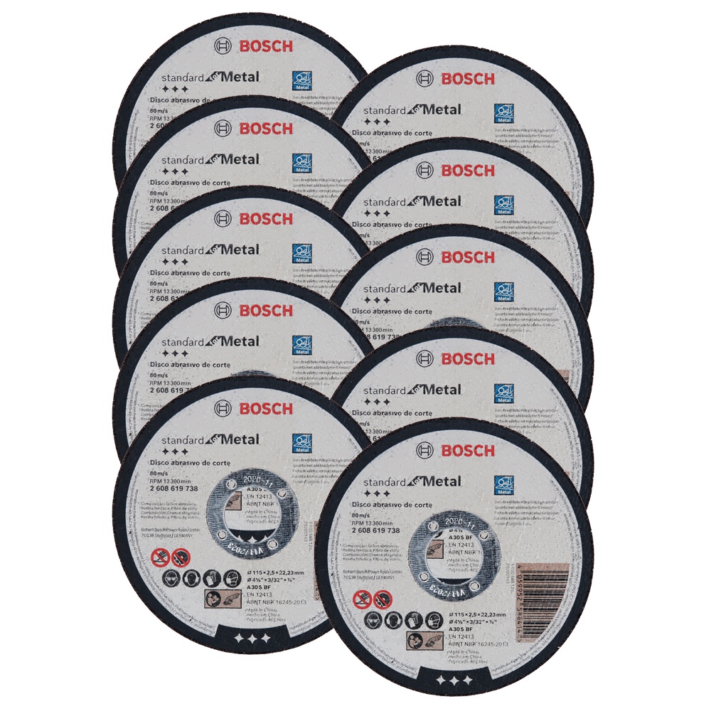 Discos de Corte 115mm p/ Metal Bosch Kit 10 Peças Standard for Metal em Oferta na Shopee