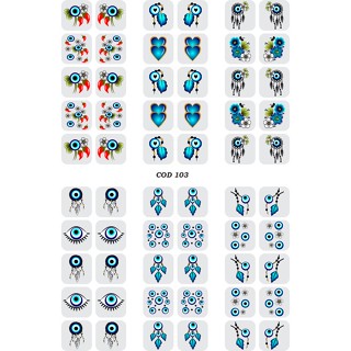 120 Adesivos 3d para unha OLHO GREGO COD S-2