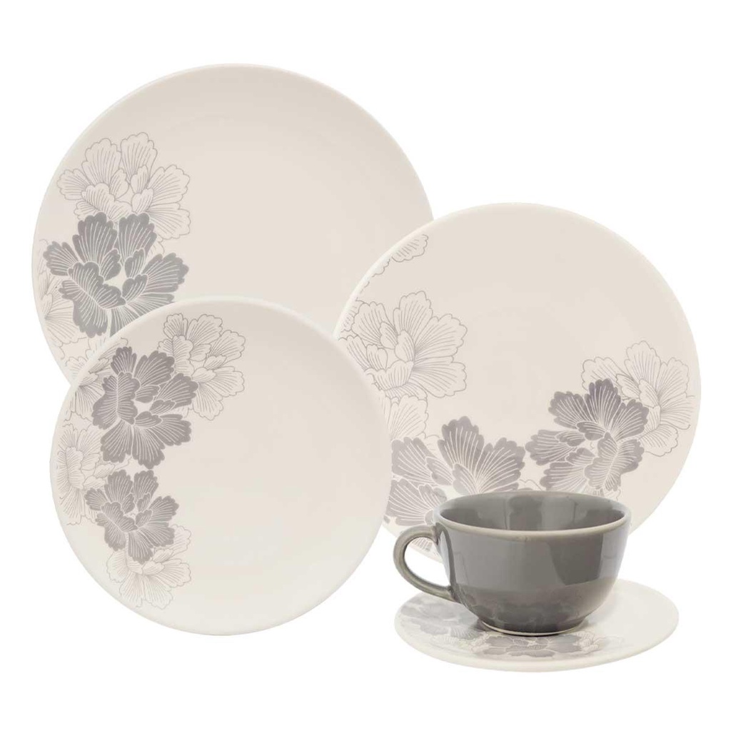 Aparelho de Jantar e Chá 20 Peças Oxford Unni Balance em Oferta na Shopee