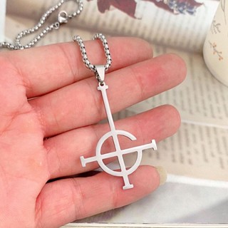 Faixa De Pedra Fantasma De Aço Inoxidável Vintage Fashion Pendant Colar Titânio Para Homens Halloween Acessórios De Jóias Festa De Aniversário