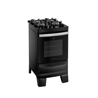 Fogão 4 Bocas Preto com Mesa de Vidro Atlas Agile Up Bivolt em Oferta na Shopee