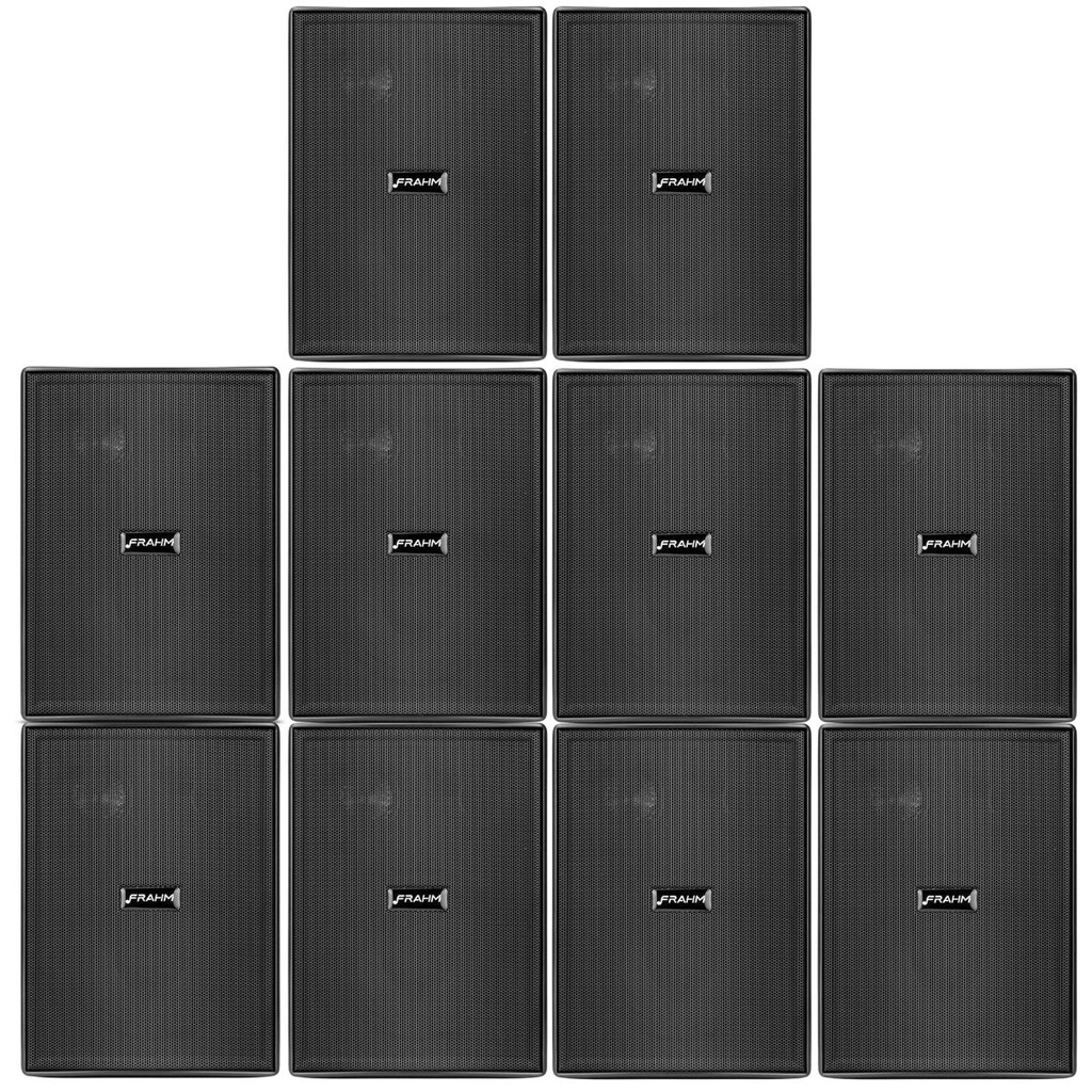 Kit 10 Caixas Acústicas Frahm PS200 New Passiva Preta - 30 Watts Rms em Oferta na Shopee