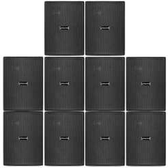 Kit 10 Caixas Acústicas Frahm PS200 New Passiva Preta - 30 Watts Rms