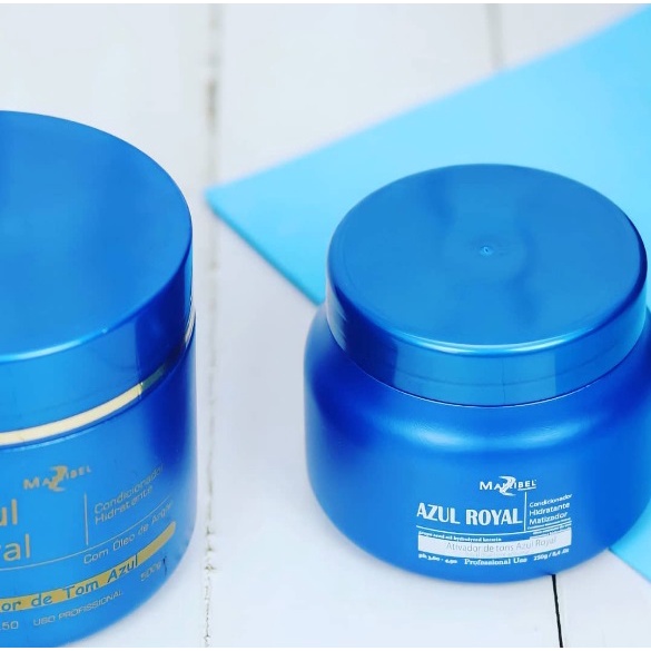 500gr - 01 Pote Grande Matizador Condicionador Hidratante Azul Royal Mairibel Ativador De Tons - Maribel E Hidratycollor