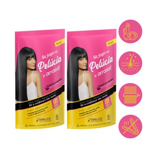 2un Hene Gel Pelucia Medio Pouch Megabrilho Hidrata Capilar