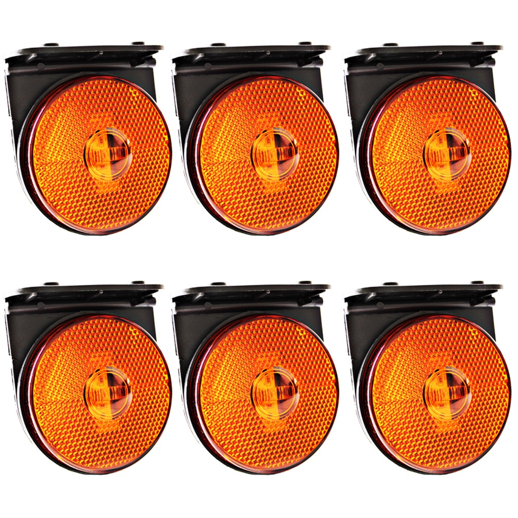 6 Lanterna Lateral Caminhão Carreta 88mm LED BIVOLT AM +Suporte