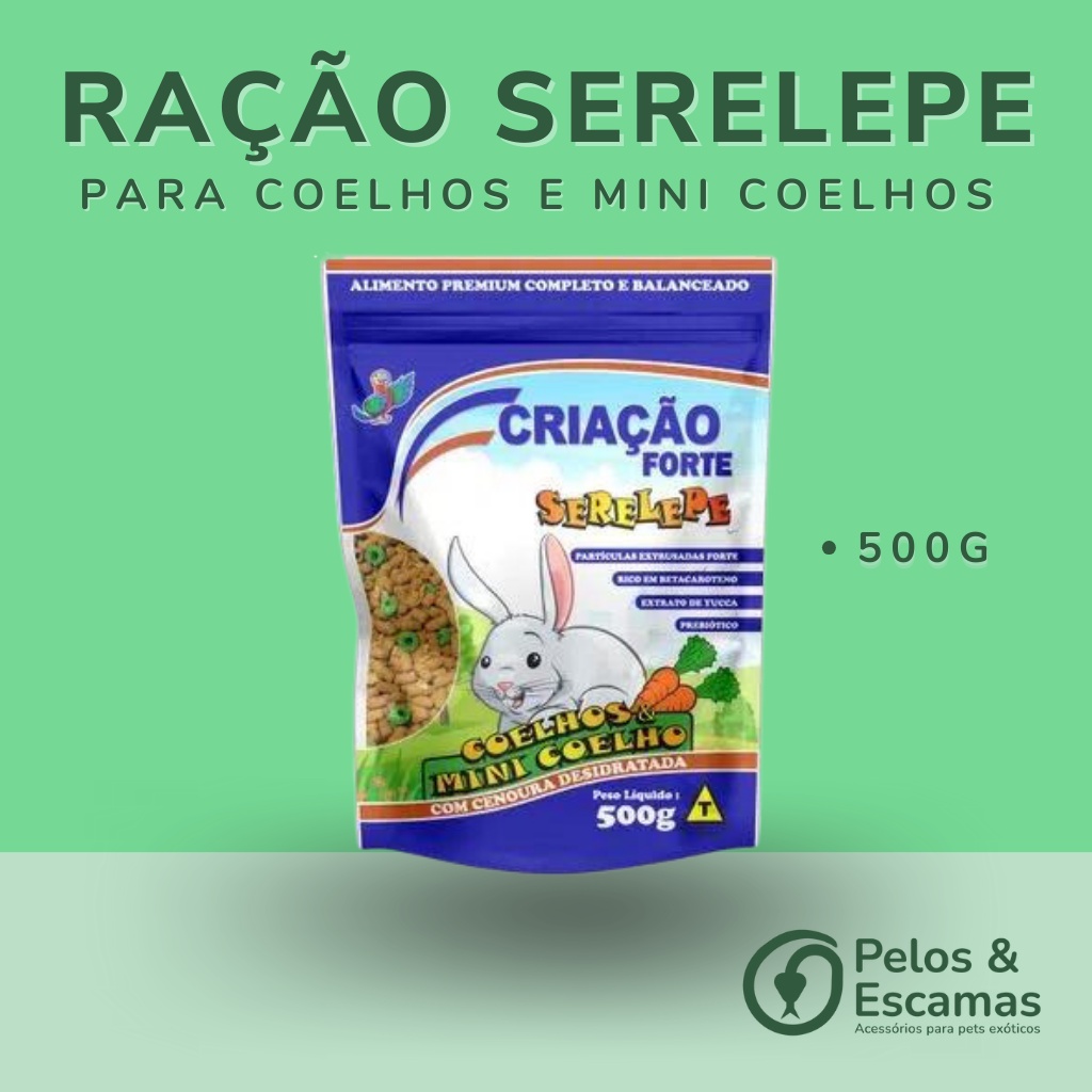 Ração Serelepe para Coelhos e Mini Coelhos 500g