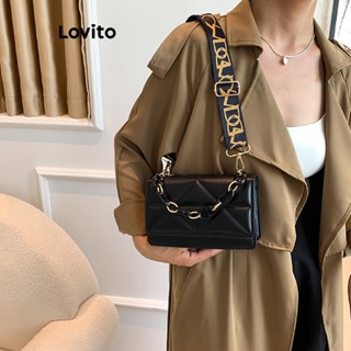 Lovito Bolsa Pequena de Ombro Básica Simples para Mulheres LFA03166 (Preto)