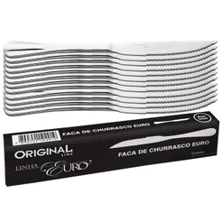 Jogo Aco Inox 12 Facas Churrasco Buffet Restaurante Lanchonete Euro Linha Premium Original Line