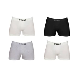 Kit Com 4 Cuecas Boxer Polo 781 Algodão Sortido