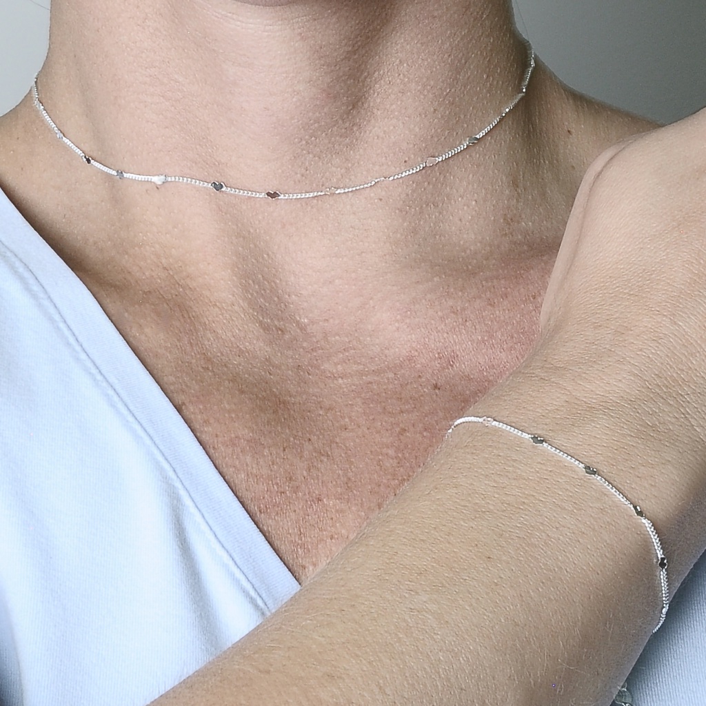 Conjunto Gargantilha e Pulseira Feminina Delicada Banhado a Prata 925 Semi Joia com Garantia em Oferta na Shopee