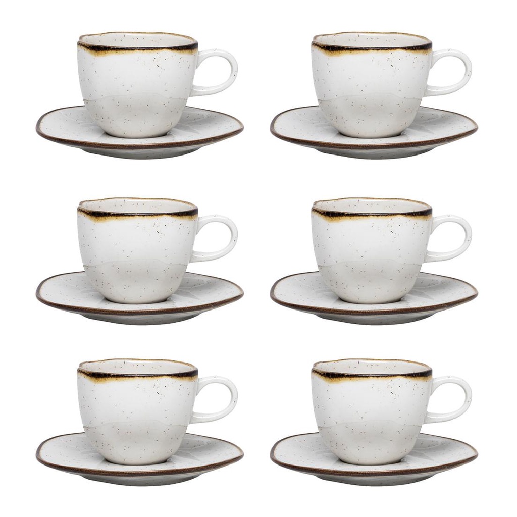 Jogo de 6 Xícaras Grandes 220ml Com pires Ryo Maresia em Oferta na Shopee