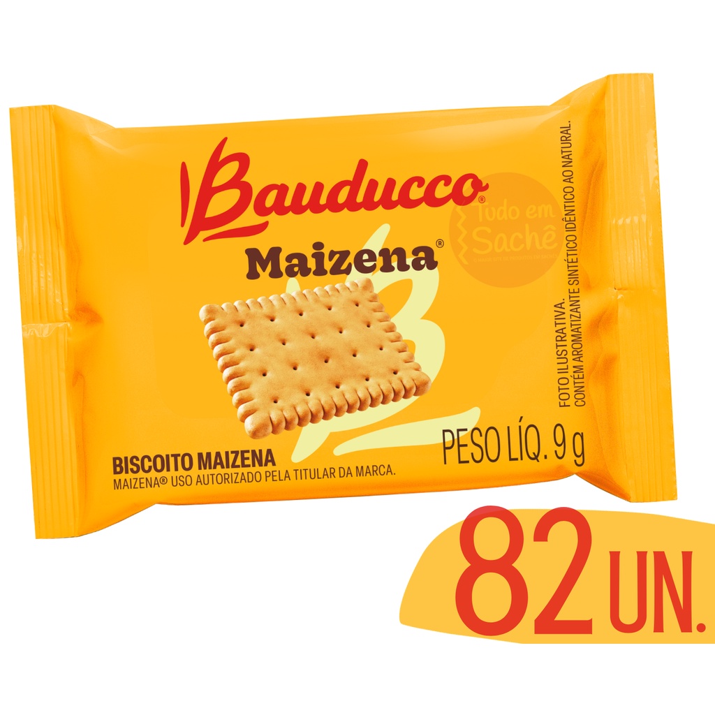 Biscoito Maisena Em Sache Bauducco Individual Bolacha Maizena - Caixa 82 Und