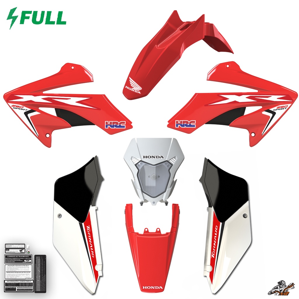 KIT PLASTICO SPORT TORNADO XR250 COM FAROL AMX COM ADESIVOS ON ROAD