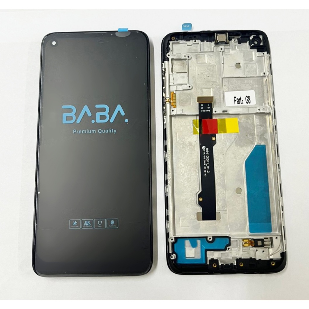 Frontal Tela Display Touch Moto G8 XT2045 Normal Original PREMIUM Vivid Color C/Aro Flex Volume, Home e Motor VibraCall