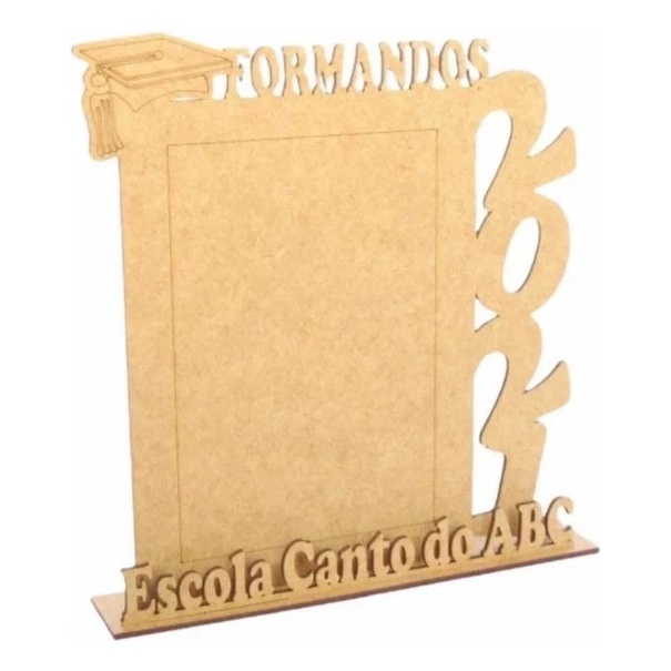 15 Porta Retrato 10x15 Nome Escol Lembrancinha Mdf Cru Mod04