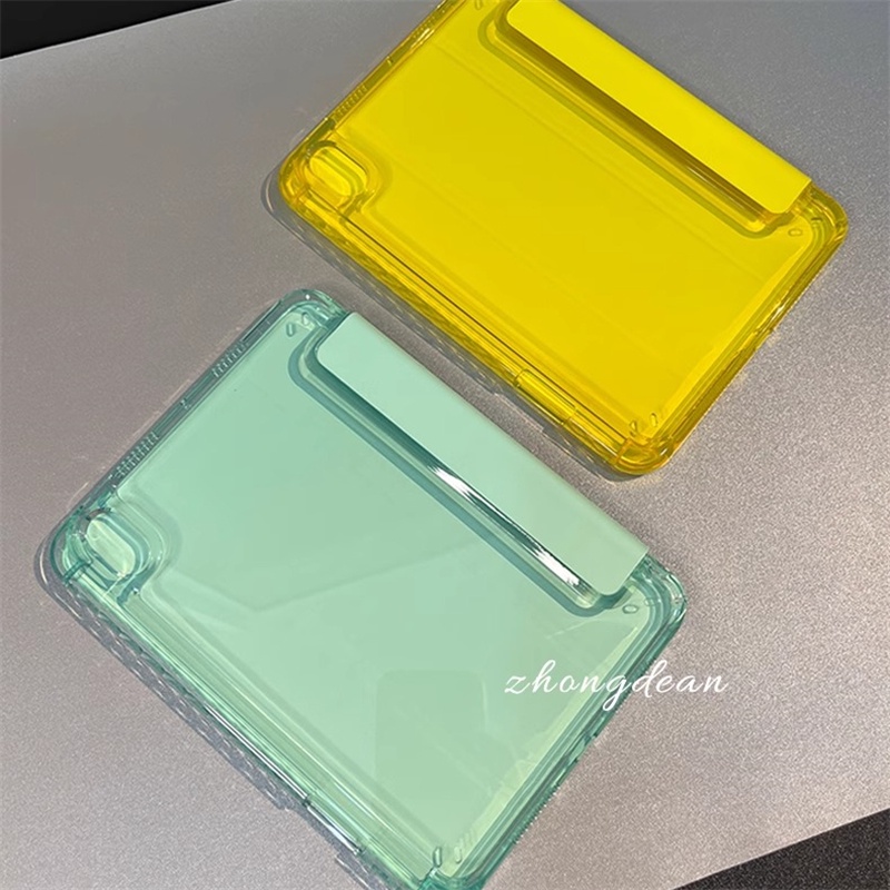 Capa De Couro PU Acrílica Transparente Com Porta-Caneta Para IPad Pro11 Air 5 4 