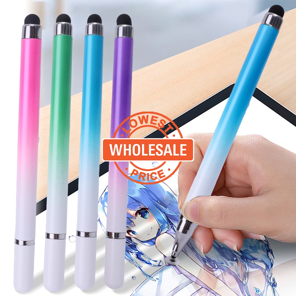 3Pcs Telefone Celular Stylus Universal/Ponta De Silicone Redonda De Dupla /Tablet Clip Desenho Capacitivo Caneta