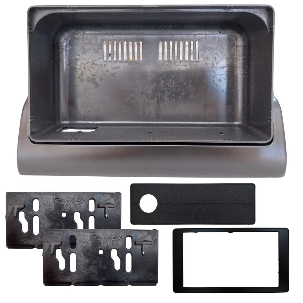 Moldura Em Abs De Multimídia Para Painel Central Do Carro Preto Fosco Embutir Mp5 7 Polegadas 2 Din Com Suporte