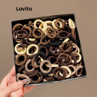 Lovito Pacote com 100 Elásticos Simples de Cabelo para Mulheres LFA12503