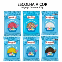 Confeito Miçanga Chocolate Mil Cores ESCOLHA A COR 500g - Mavalério