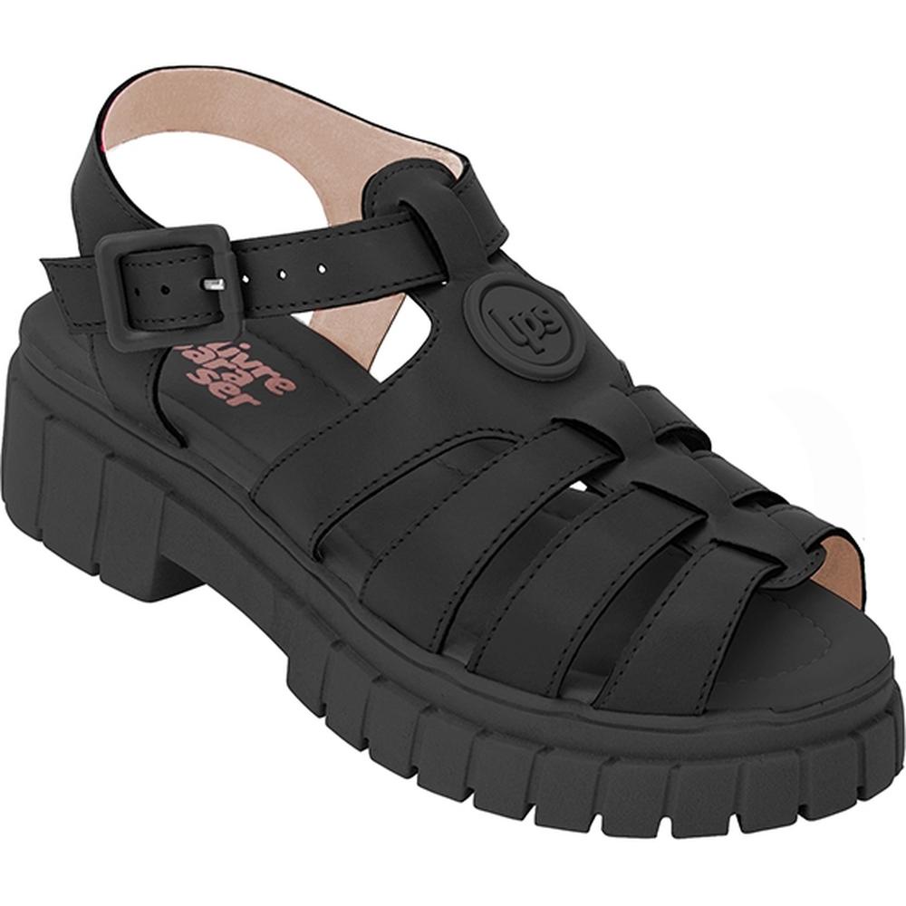 Sandália Fisherman Feminina Plataforma Tratorada WorldColors - Preto em Oferta na Shopee