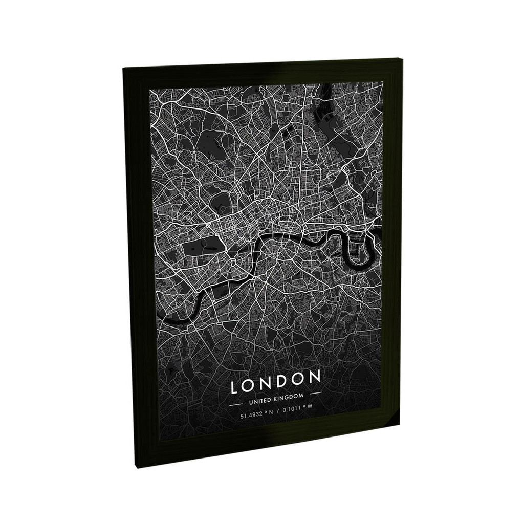 Quadro Decorativo A4 Mapa Londres Inglaterra Reino Unido