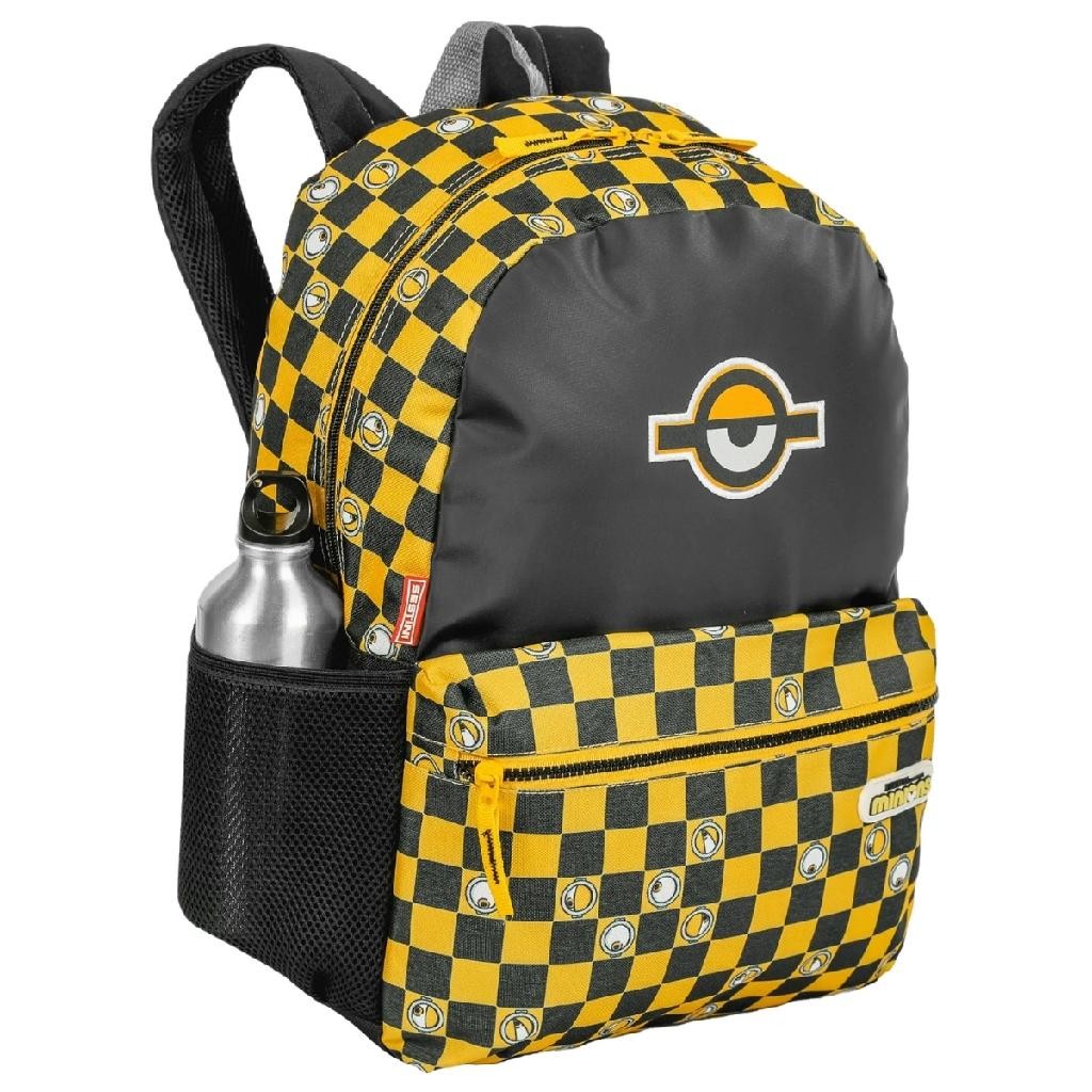 Mochila Escolar Infantil Menino Minions Oficial Chess Sestini Preto