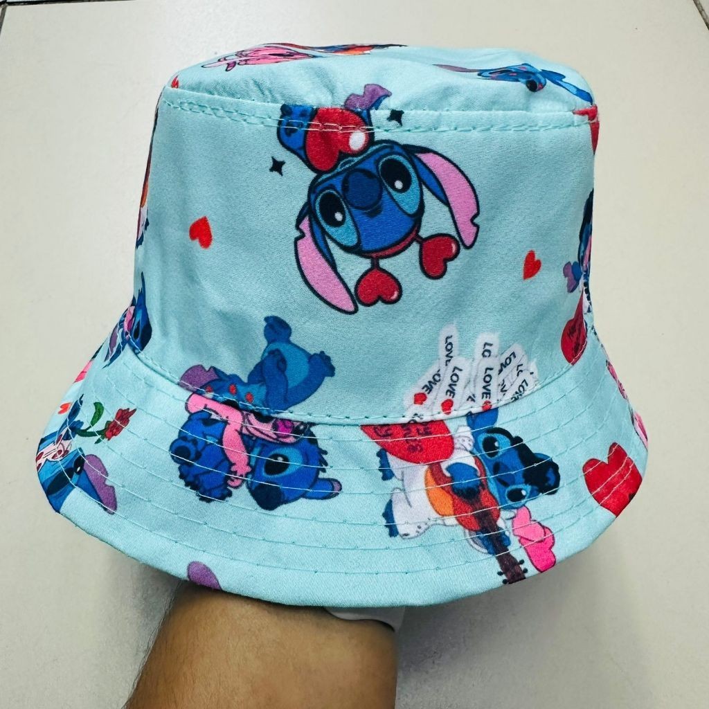 Chapéu Bucket Hat Lilo e Stitch Infantil Moda Praia Passeios