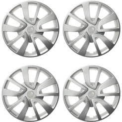 Jogo com 4 Calotas Aro 15" Prata Grid 869AR-PTA-E Automotivo Carro Roda Pneu Decorativo