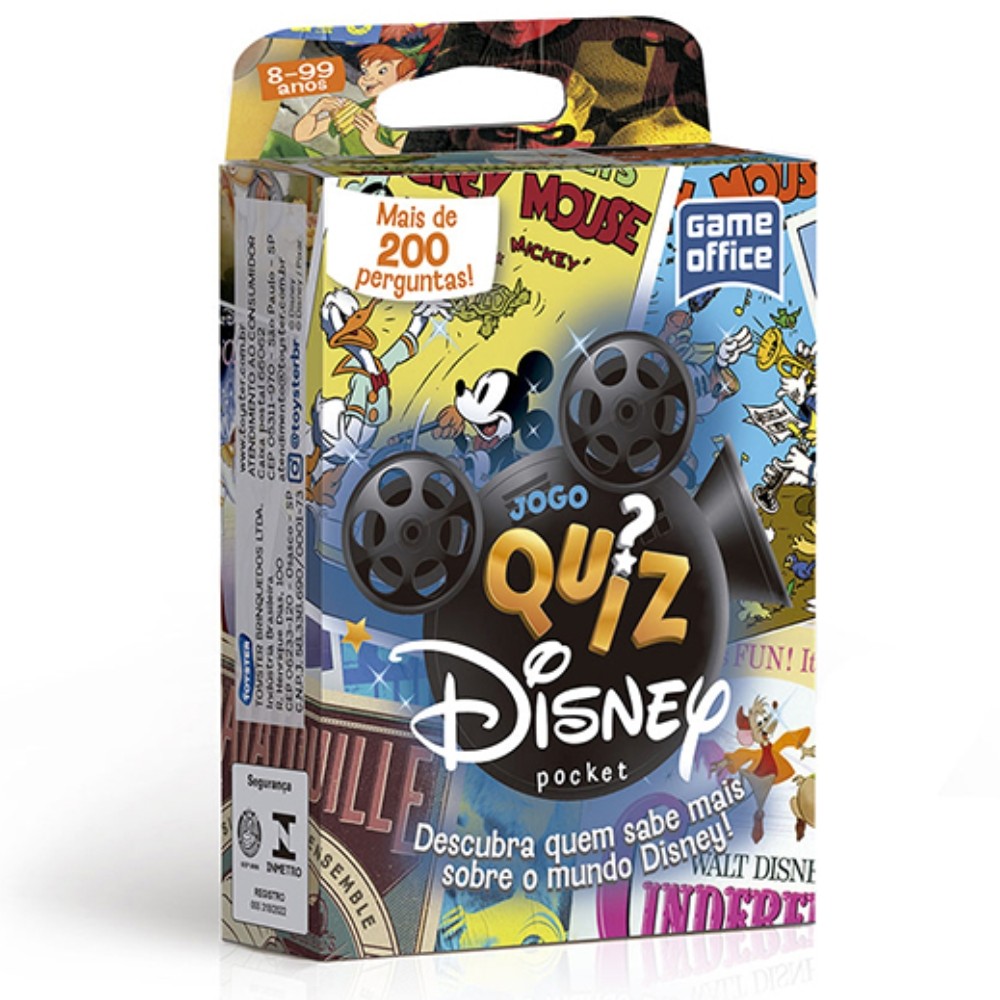 JOGO EDUCATIVO QUIZ DA DISNEY POCKET TOYSTER BRINQUEDO INFANTIL CARTAS 200 PERGUNTAS RESPOSTAS MUNDO em Oferta na Shopee