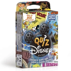 JOGO EDUCATIVO QUIZ DA DISNEY POCKET TOYSTER BRINQUEDO INFANTIL CARTAS 200 PERGUNTAS RESPOSTAS MUNDO