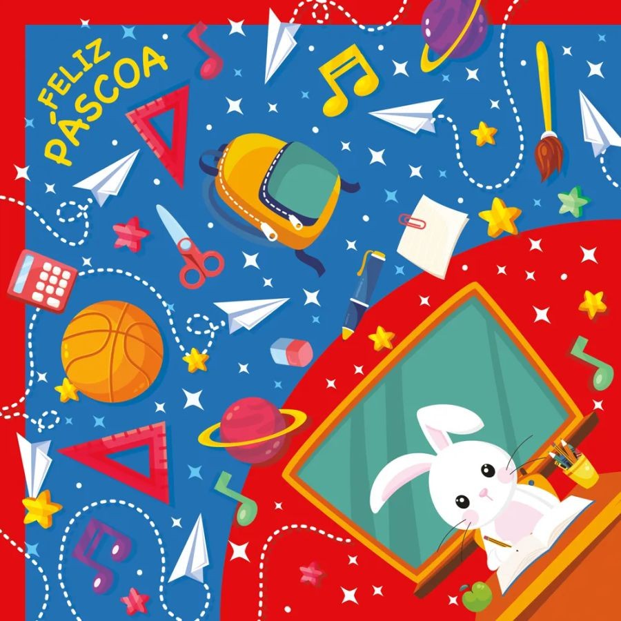 Saco Express 18x18cm para Ovos de 50g a 100g - Teacher Azul - 5 unidades - Cromus - Rizzo - Stationery