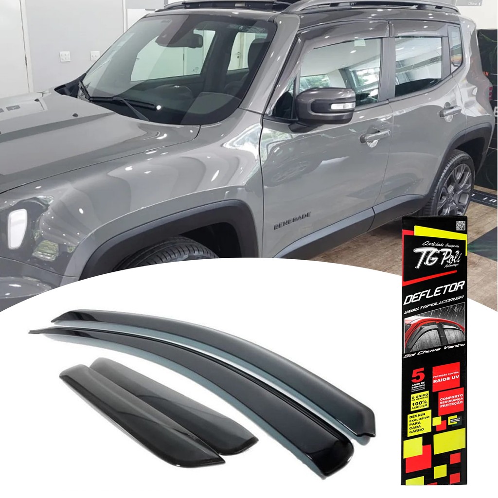 Calha De Chuva Jeep Renegade 2015 em diante TG Poli 33001 em Oferta na Shopee