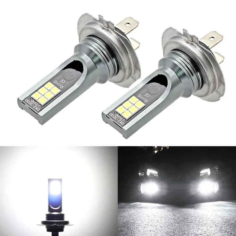 Kit De Lâmpada LED H7 , 2 Peças , Lâmpadas De Neblina Para Carro , 55w , Superbrilhante , 6000k , Luzes Brancas Veículos