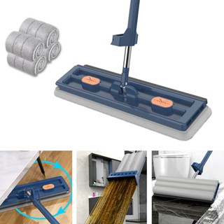 Novo Estilo De Esfregão Plano Grande Mop Mãos Livres Piso Longo Limpeza & 360 ° Rotativo