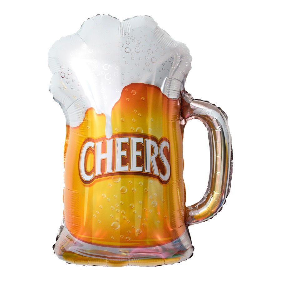 Balão de Festa Metalizado 17" 27cm - Caneca de Cerveja Cheers - 1 unidade - Rizzo em Oferta na Shopee