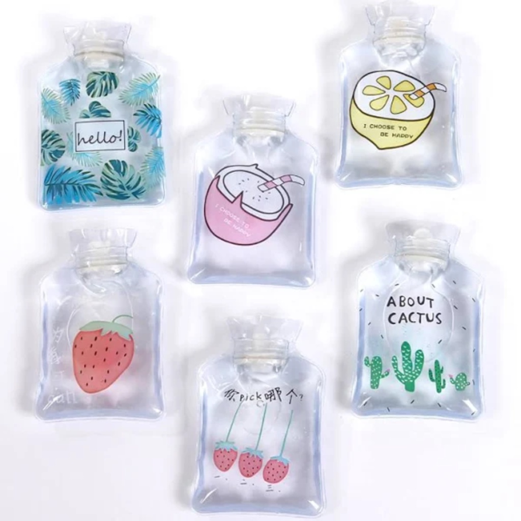 Mini Bolsa de Água Quente Grossa Portátil em PVC 240ml Estampas Fofas em Oferta na Shopee