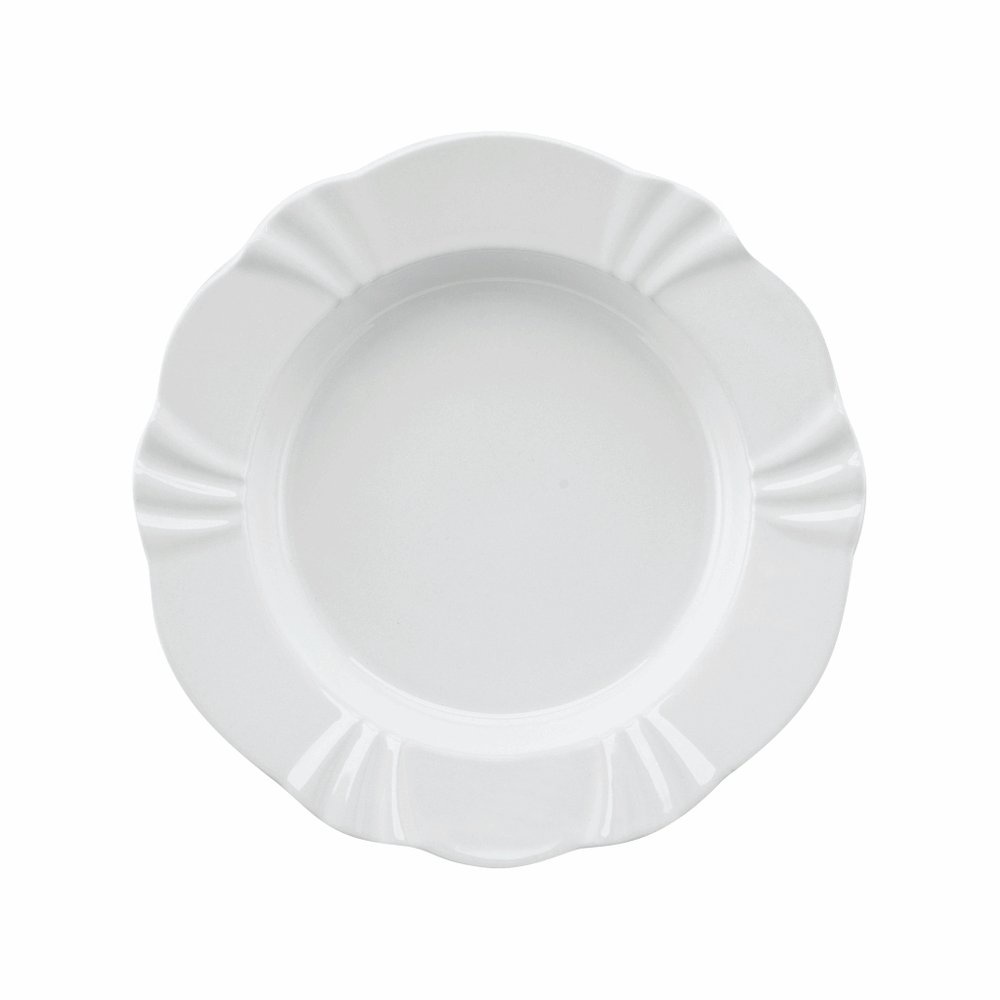 Jogo De Pratos Fundos Em Porcelana Soleil Com 6 Peças 24cm Oxford White