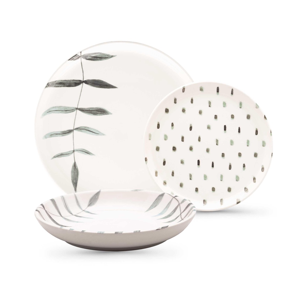 Aparelho de Jantar 18 Peças Oxford Flat Samambaia - Home & Living