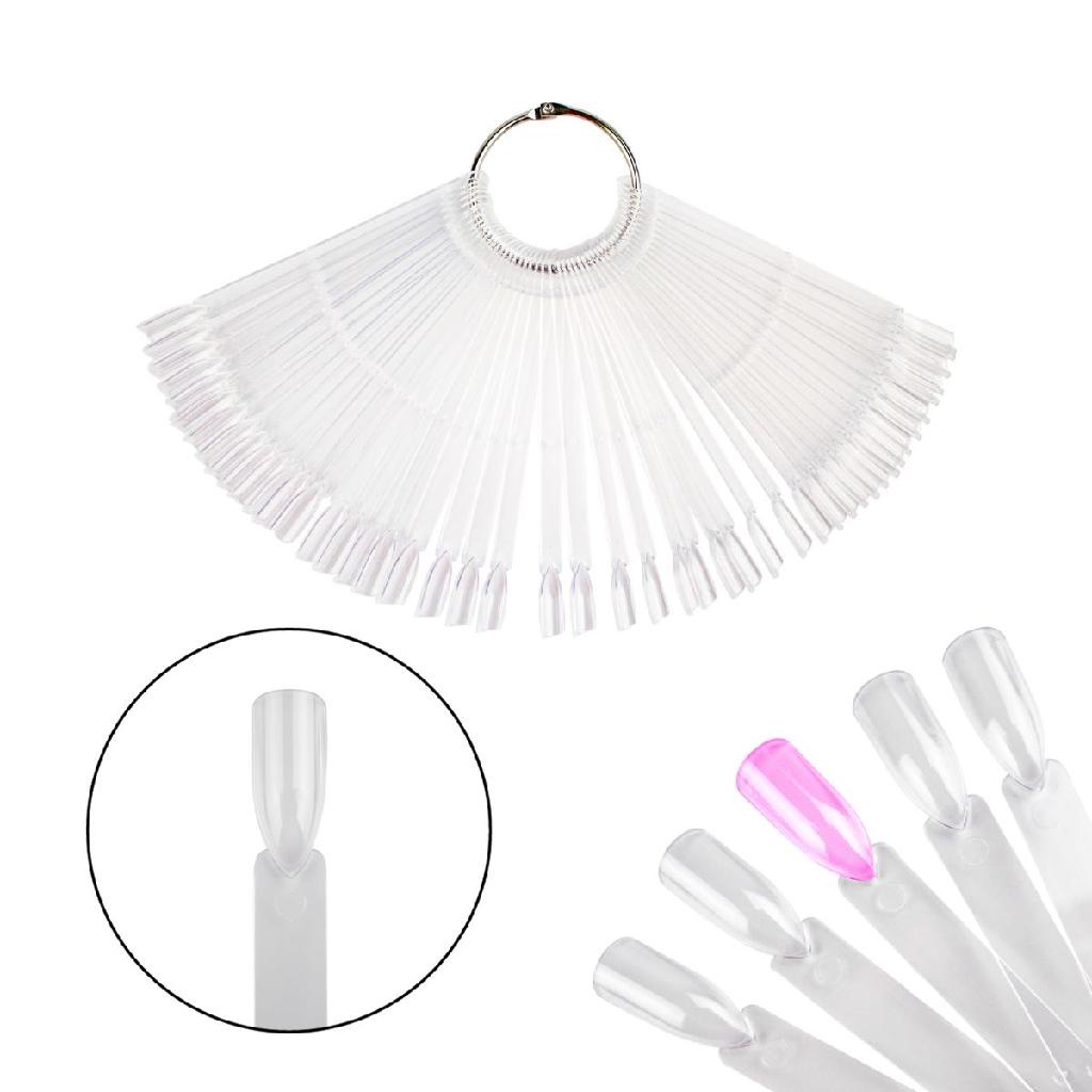Mostruário Unhas 50 Unidades Curvatura C Transparente Manicure Unhas Unha de Gel Fibra de Vidro Nail Art Nail Designer Expositor Decoração de Unhas Esmaltação
