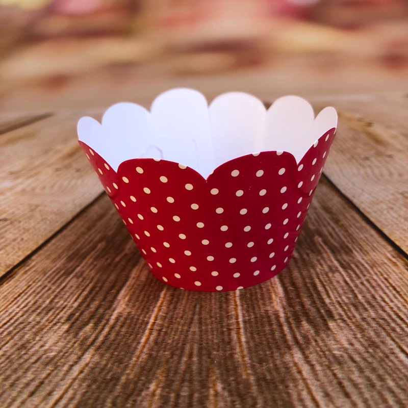 KIT Saia Para Cupcake Poá Pink/Branco  12.25  ( Nc Toys Cupcake )