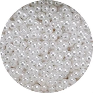 Pérola Abs 4mm Inteira  C/Furo 100 Unidades Cor: Branco