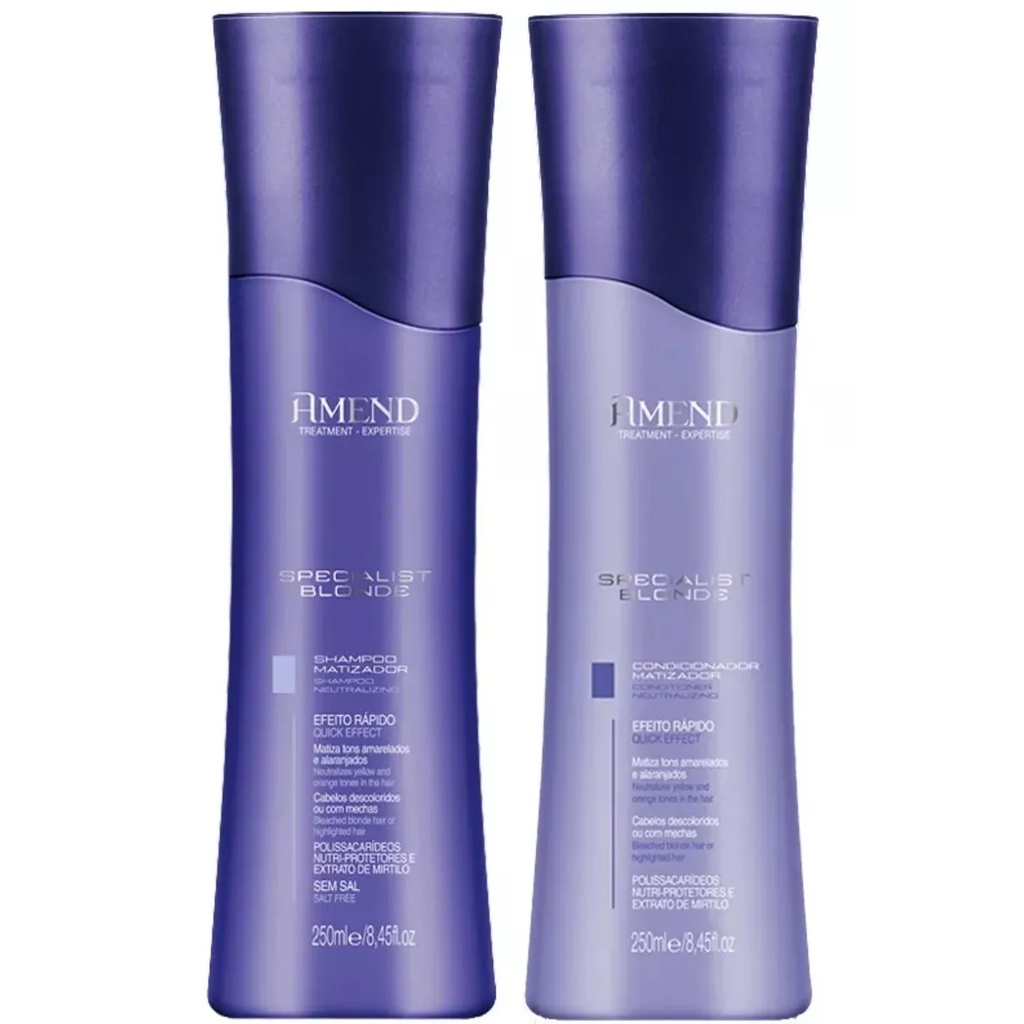 Kit Specialist Blonde Amend Shampoo e Condicionador contra fios Amarelados Fortalece e da brilho
